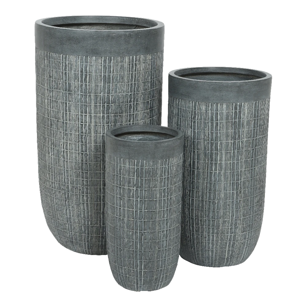 Bloempot Bryan Hoog - D34 X H63,5cm - Grijs - Afbeelding 2