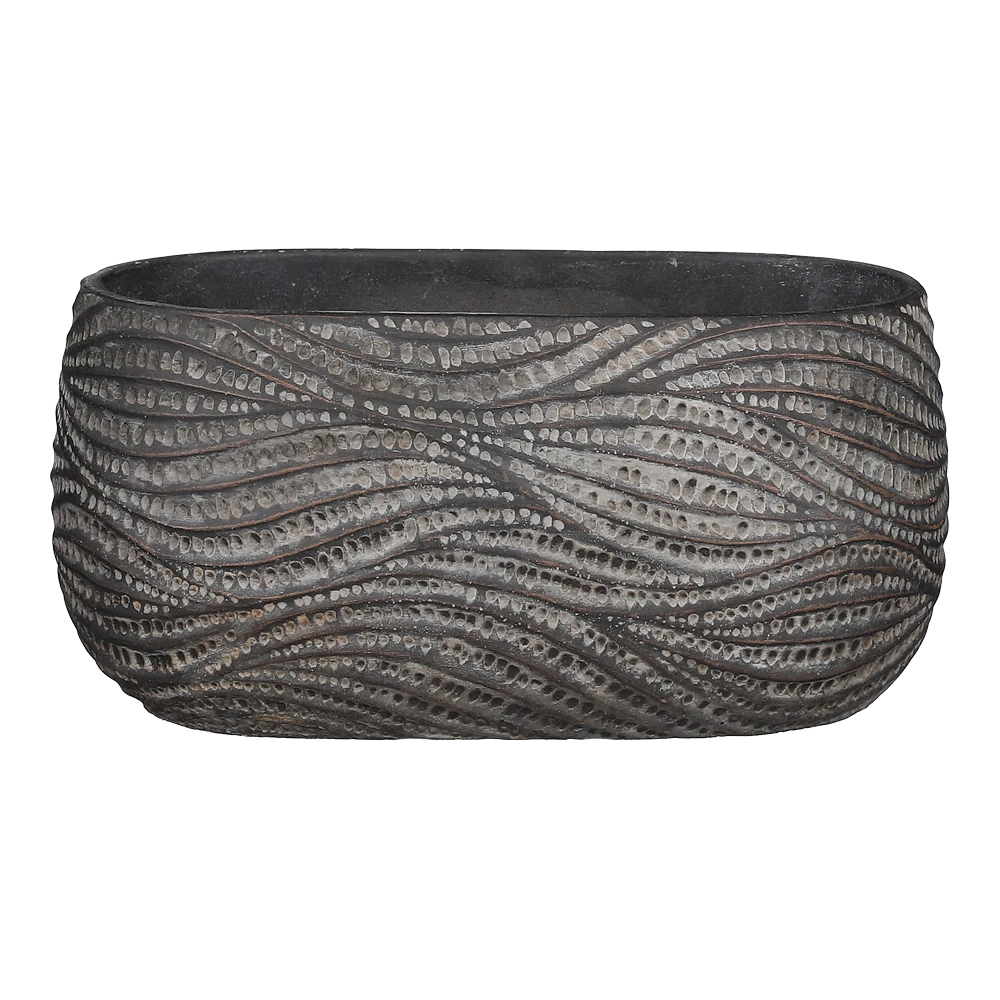 Bloempot Hendrick Ovaal - L24,5 X B14,5 X H11,5 - Bruin