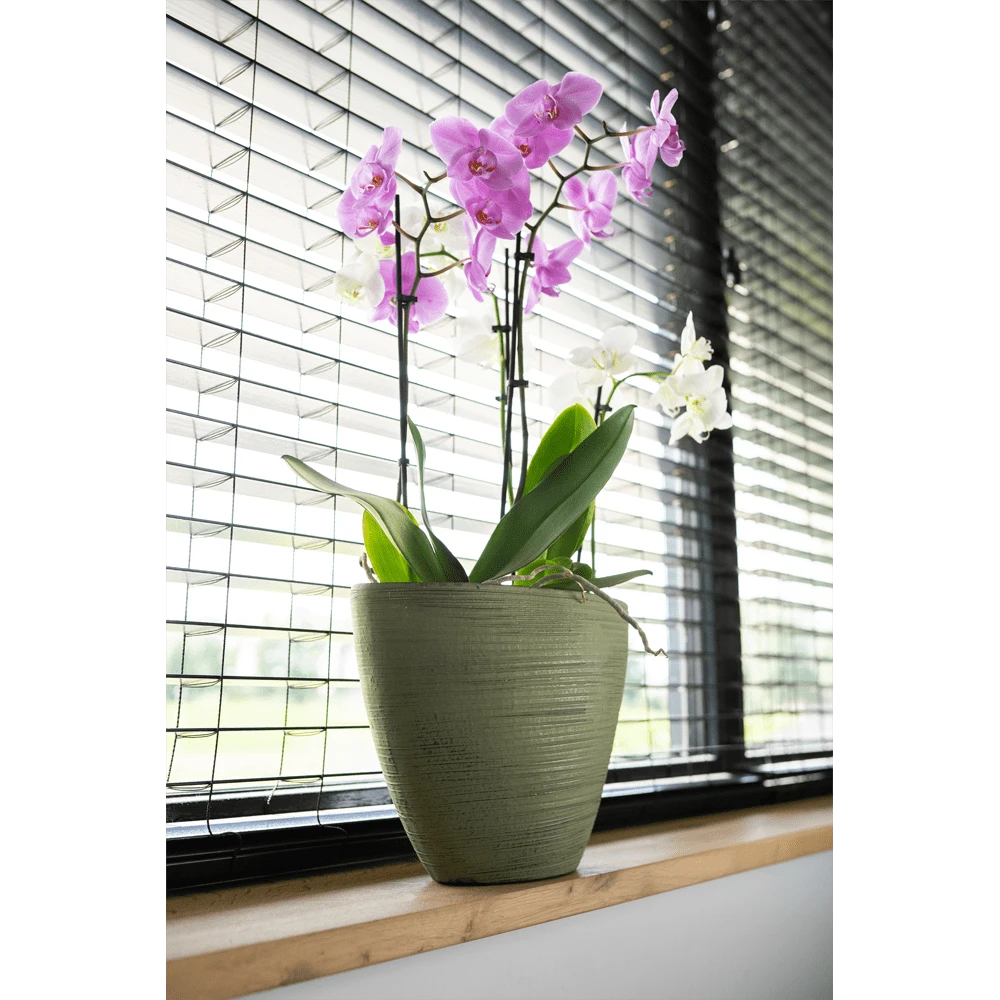 Bloempot Lydia Ovaal - L33 X B16 X H25cm - Shiny Green - Afbeelding 2