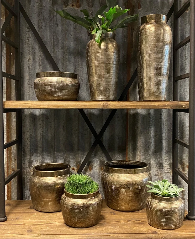 Bloempot Marrakesh - D18 X H14cm - Zilver Goud - Afbeelding 3