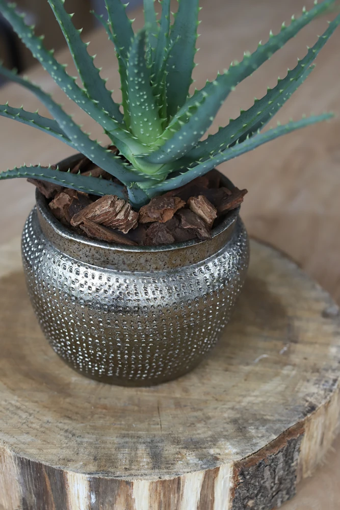 Bloempot Marrakesh - D27 X H25cm - Zilver Goud - Afbeelding 2