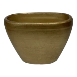 Bloempot Shanon Ovaal - L28 X B16 X H21cm - Mat Goud