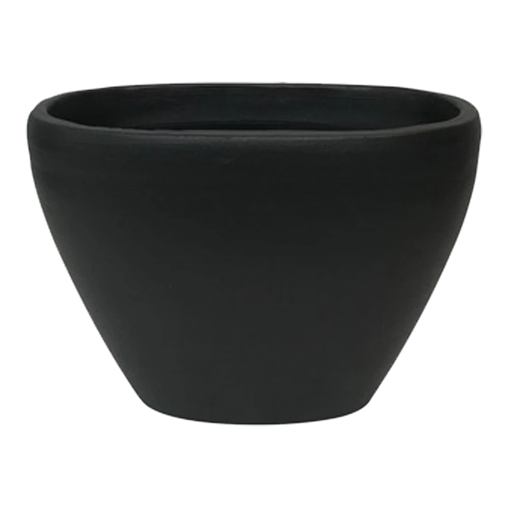 Bloempot Shanon Ovaal - L28 X B16 X H21cm - Mat Zwart