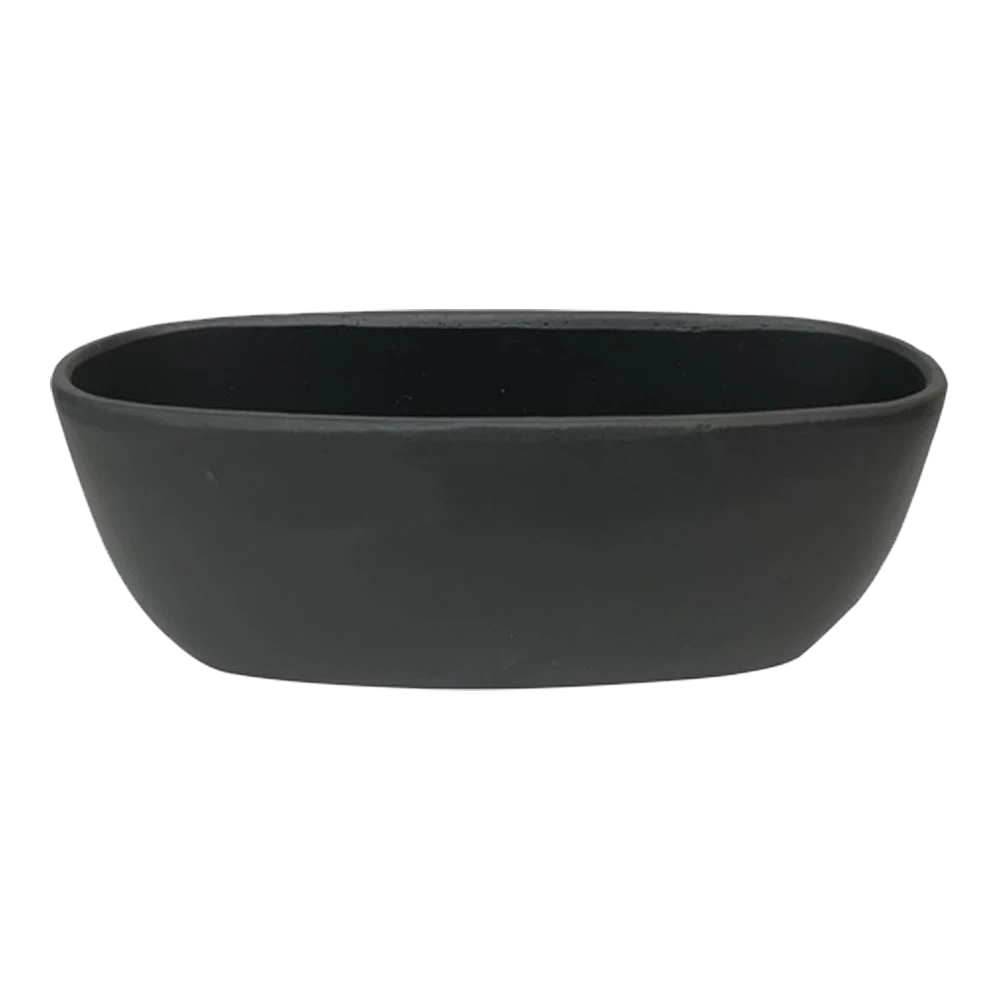 Bloempot Shanon Ovaal - L45 X B18 X H16cm - Mat Zwart