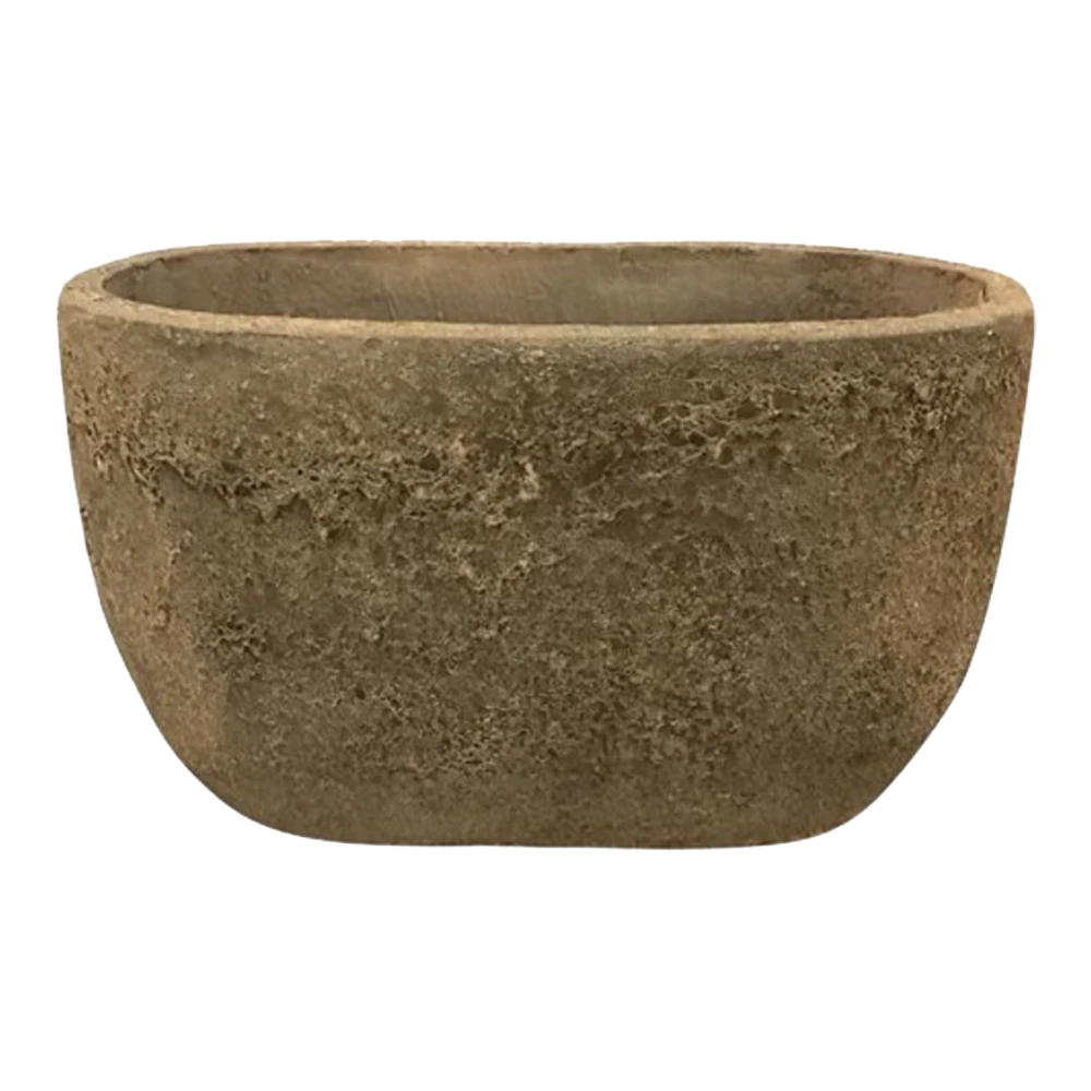 Bloempot Shanon Ovaal - L45 X B18 X H26cm - Earth Groen