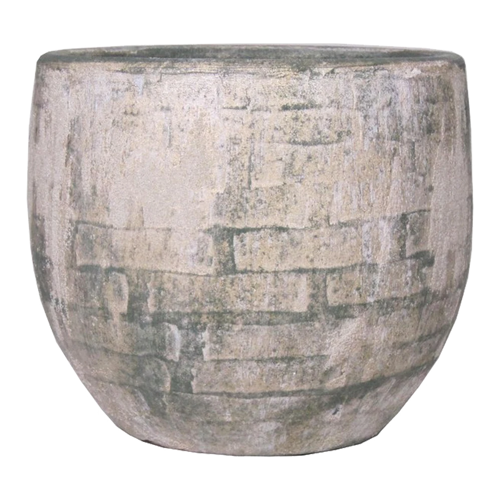 Bloempot Steef - D39 X H36cm - Creme Groen