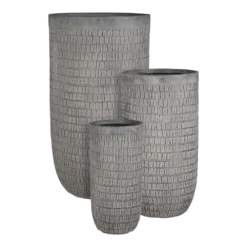 Bloempot Tallinn - D34 X H63,5cm - Zwart-grijs