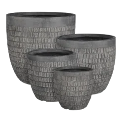 Bloempot Tallinn - D31 X H31cm - Zwart-grijs