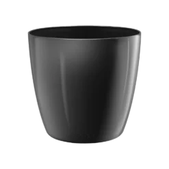 Bloempot Elho Brussels Diamond Rond 30cm - Metallic Zwart