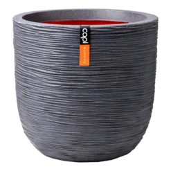 Capi Bloempot Bol Nature Rib NL - D55 X H53cm - Donkergrijs