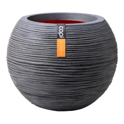 Capi Bloempot Hoog Nature Rib NL - D40 X H32cm - Donkergrijs