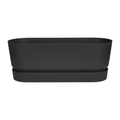 Bloembak Elho Greenville Terrace Long 50cm - Met Wielen - Living Black