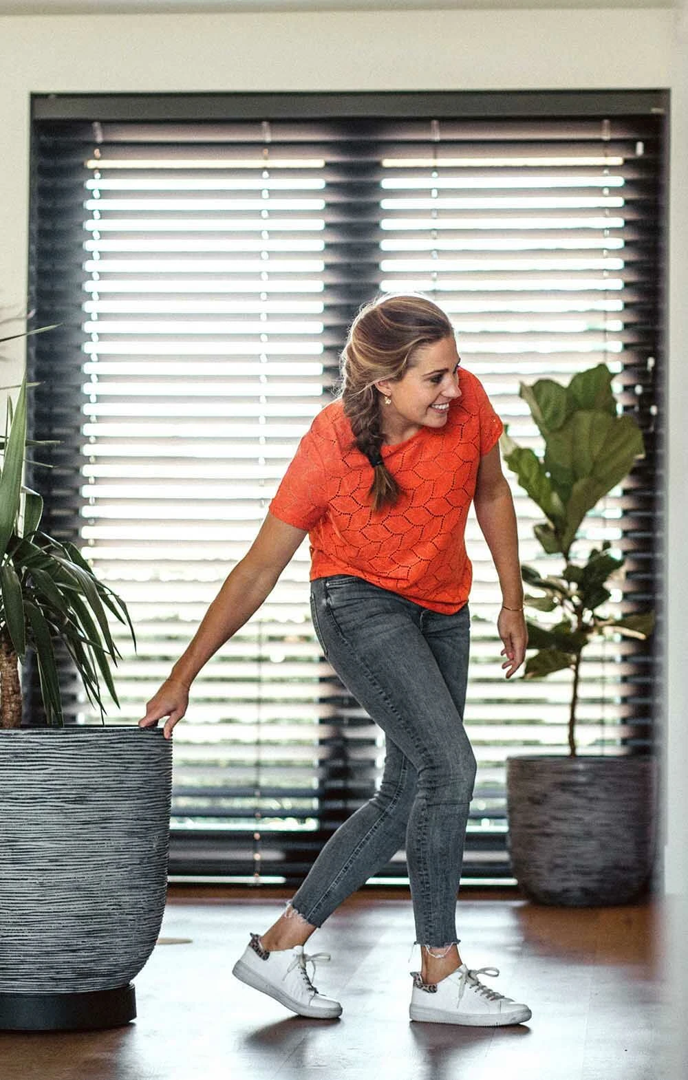 Capi Bloempot Bol Nature Rib NL - D55 X H53cm - Antraciet - Afbeelding 2