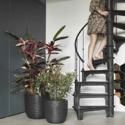 Capi Bloempot Bol Nature Rib NL - D55 X H53cm - Zwart