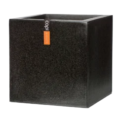 Capi Plantenbak Vierkant Lux Terrazo - L80 X B80 X H80cm - Zwart