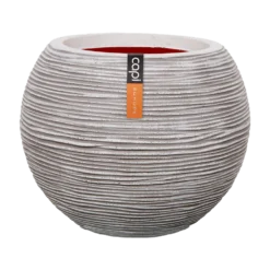 Capi Bloempot Hoog Nature Rib NL - D40 X H32cm - Ivoor