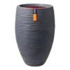 Capi Bloempot Hoog Nature Elegant Deluxe Rib NL - D56 X H84cm - Donkergrijs