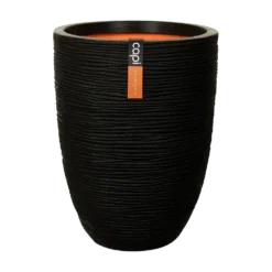 Capi Bloempot Nature Elegant Rib NL - D46 X H58cm - Zwart