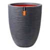 Capi Bloempot Nature Elegant Rib NL - D34 X H46cm - Donkergrijs